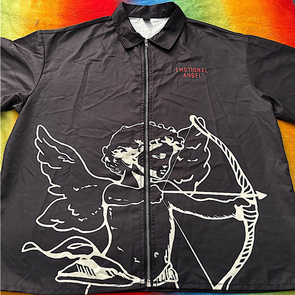 Men’s Emotional Angel Zip Up Shirt